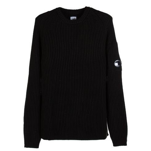 C.P. Company Merino Wool Sweater Black 999 13CMKN204A-005292A Degli Uberti